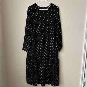 ASOS Black and White Bishop Sleeve Sundress